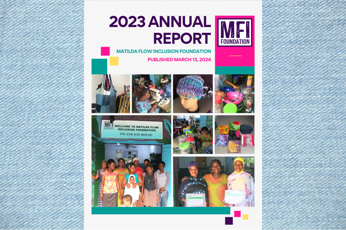 A photo of the cover of the 2023 Report for the Matilda Flow Inclusion Foundation printable PDF version